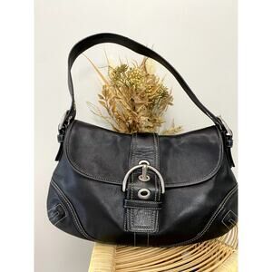 Coach Small Vintage Black Soho Y2K Leather Shoulder Bag
